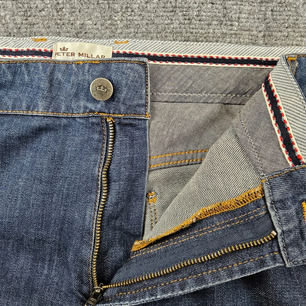 Peter Millar Mens Jeans Size 40 Dark Wash Straight Leg Denim Blue Pants